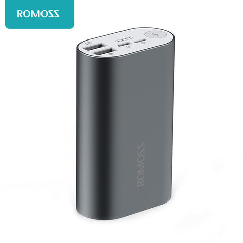 ROMOSS ACE 10000mAh Dual USB Outputs Aluminum Alloy External Battery Pack Power Bank For iPhone 7 7plus Tablets Smartphone