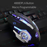 Backlight Gaming Mouse 4000DPI 6 Button LED Optical Mouse Macro Programmable Mause Computer Mouse Gamer PC for LOL Laptop