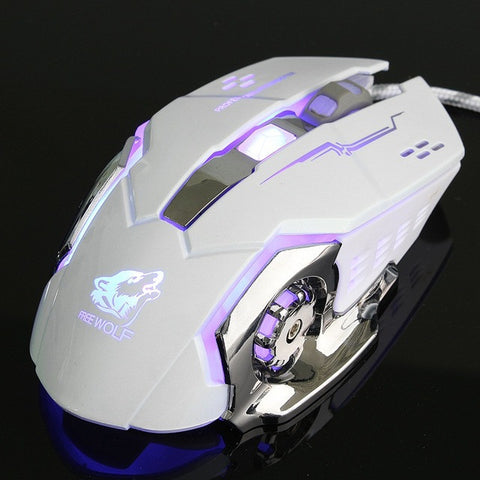 Backlight Gaming Mouse 4000DPI 6 Button LED Optical Mouse Macro Programmable Mause Computer Mouse Gamer PC for LOL Laptop