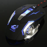 Backlight Gaming Mouse 4000DPI 6 Button LED Optical Mouse Macro Programmable Mause Computer Mouse Gamer PC for LOL Laptop