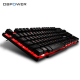 DBPOWER Russian / English 3 Color Backlight Gaming Keyboard Teclado Gamer Floating LED Backlit USB with Similar Mechanical Feel