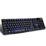 DBPOWER Russian / English 3 Color Backlight Gaming Keyboard Teclado Gamer Floating LED Backlit USB with Similar Mechanical Feel