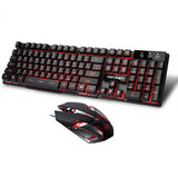 DBPOWER Russian / English 3 Color Backlight Gaming Keyboard Teclado Gamer Floating LED Backlit USB with Similar Mechanical Feel